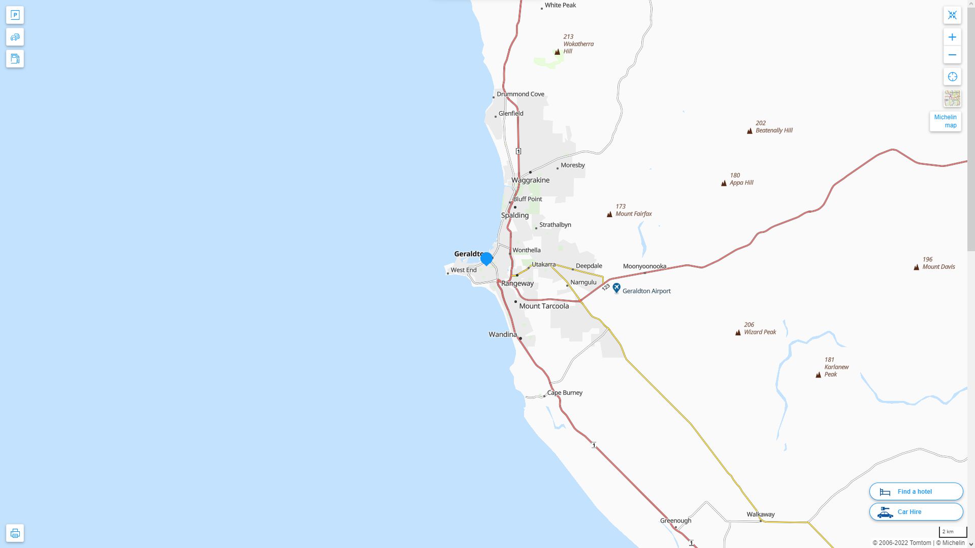 Geraldton Highway and Road Map